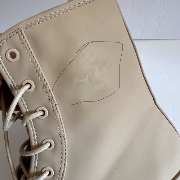 Zara Tan Ankle Combat Boots Platform Size 8 - Picture 12 of 13